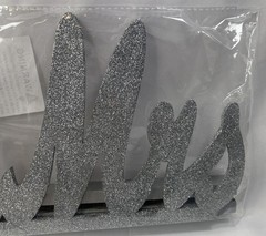 Mr. and Mrs. Wooden Silver Glitter Sign