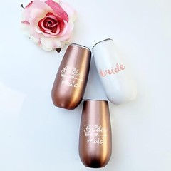 Chic 6 oz Bride Tribe Champagne Flute Set – Stainless Steel Tumblers (Pack of 6)