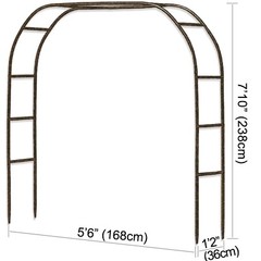 Metal Garden Arch,7.8 Feet High x 5.5 Feet Wide Sturdy Metal Arbor with Sharp…