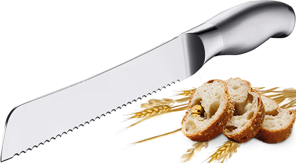 Bread Knife 8-Inch, High Stainless Steel, Ergonomic Handle, Cakes Slicing Knife