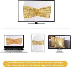 Set of 10 Sequin Chair Bows Sashes Gold Chair Sashes for Wedding Party