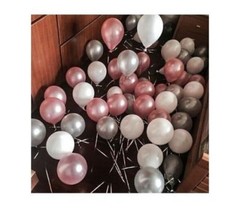 10-100 Pink Purple White Hot Pink Silver Pearl Balloons Wedding Birthday Baloons