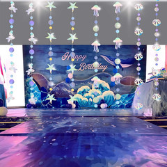 52FT Iridescent Streamer-The Sea Party Garland Hanging Decorations-Shiny Seajell
