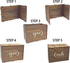 Cregugua Rustic Wooden Card box 12x9x7 Inch Gift Card Box for Wedding Birthday B