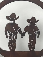 Laser Cut Steel Cake Top, Western Love, First Love