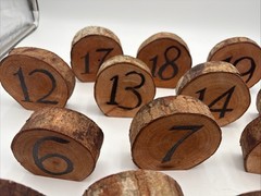 Rustic Wedding Table Number Wood Slices 1-20 Approx 4” T By 4” By 1.25” READ