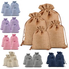 25-50pcs Burlap Gift Bags Drawstring Bag Jewelry Pouch Wedding Party Favor US