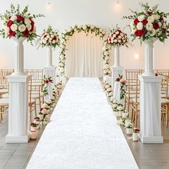 Aisle Runner for Wedding Ceremony 2×15 FT White Velvet Runner Wedding Aisle