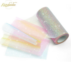 Rainbow Glitter Tulle Rolls 6 Inch X 10 Yards Shimmer Color for Table Runner Cha