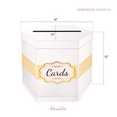Elegant Card Box Holder 14x12x12 Inches Wedding Graduation Birthday White Box