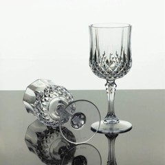 CLEAR 6 Plastic 8 oz Crystal Cut Goblets WINE GLASSES Party Events Decorations