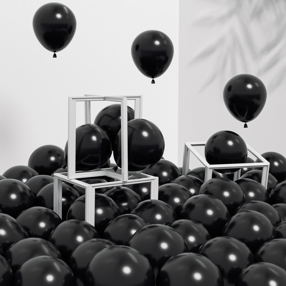 Awenztech 120pcs 5 inch Black Balloons, Small Latex 5 inches,