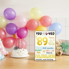 89th Birthday Card, Funny Birthday Decorations for Women Men, Best 89 Year Ol…