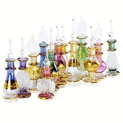 NileCart set of 12 Egyptian Perfume Bottles 2″ Empty Glass Mini Multicolor