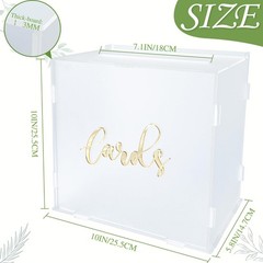 Acrylic Wedding Card Box String Light Frosted Gift Reception Money Party