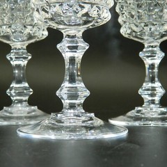 4 French Cut Lead Crystal Wine Glasses Verres Tuileries 25 centiliters 24%+ PbO