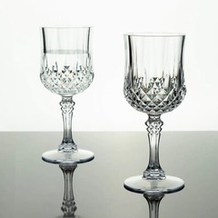 CLEAR 6 Plastic 8 oz Crystal Cut Goblets WINE GLASSES Party Events Decorations