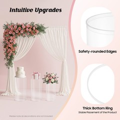 3Pcs Clear Round Cylinder Pedestal Stand for Wedding Party Display Stand Decor