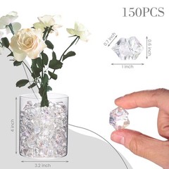 Dazzling Clear Fake Ice Rocks, 150PCS Clear Holographic Acrylic Crushed ICES