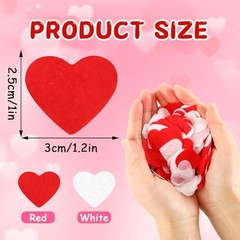 Red and White Heart Confetti, Valentine’s Day Paper Confetti Romantic Love