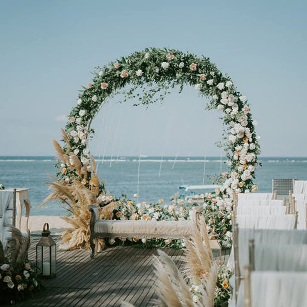 Gold Round Backdrop Stand for Wedding Table Centerpieces Flower Arrangements
