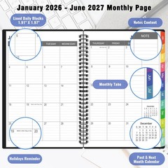 Monthly Planner 2026-2027(7.6» x 10»), 18 Months Agenda Calendar Planner wi…