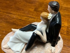Wedding Cake Topper Romantic Couple Lounging on the Beach Weddingstar Porcelain