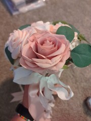 Serwalin 9.8 Inch Wedding Bouquets, Pink Rose Bride Bouquets, Wedding Bouquet…