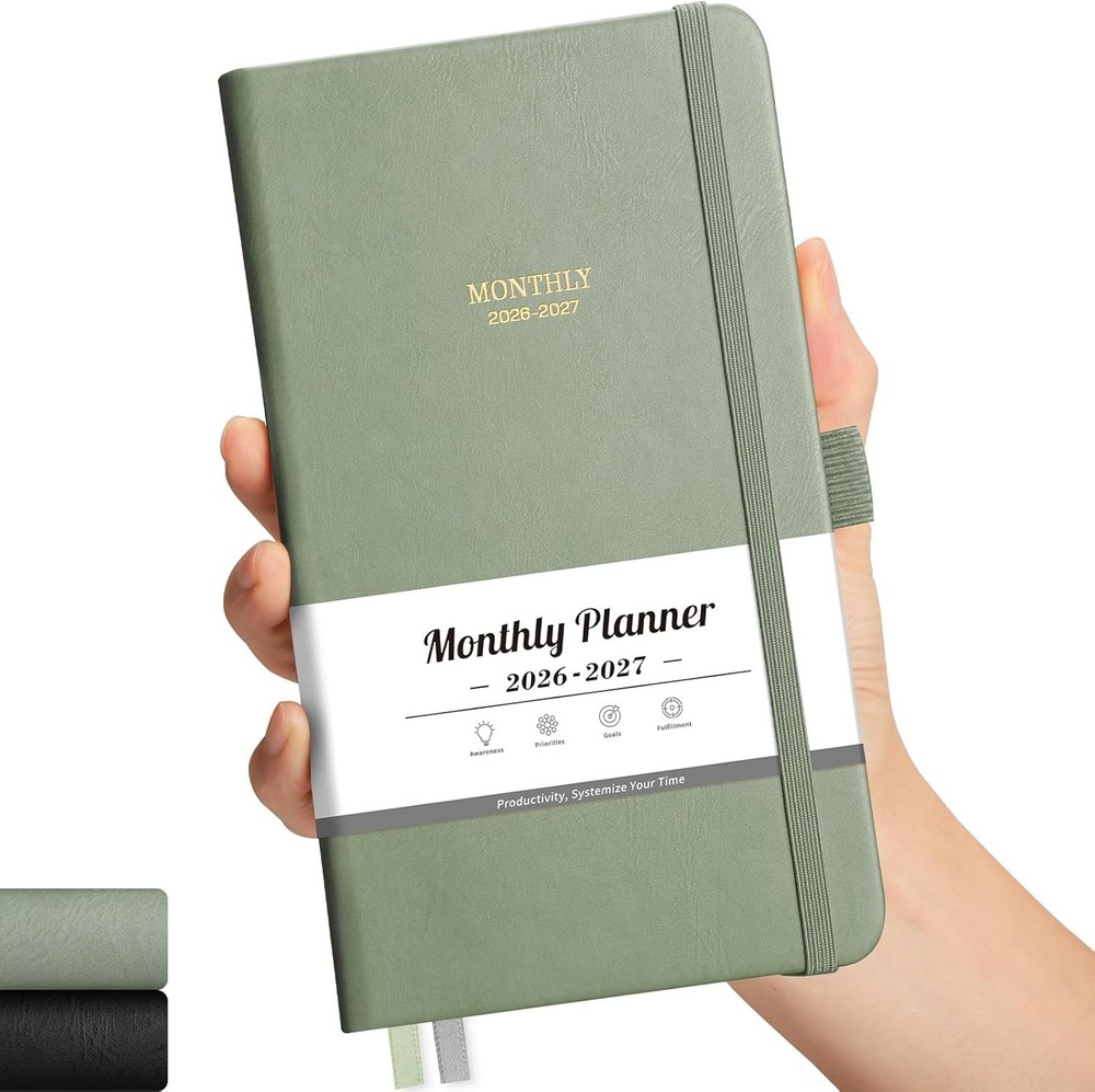 2026-2027 Monthly Planner, Jan 2026 – Dec 2027, Pocket Size (4.3″ x Light Green