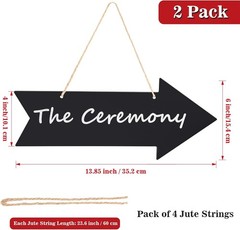 Arrow Chalkboard Signs 13.85 x 6 Inches Acrylic Hanging Direction Signage
