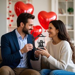 Black Iron Swing Couple Statue Gift for Anniversary, Wedding, Birthday