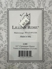 Lillian Rose Crystal Toast Stem Glasses Wedding Champagne Flute Set G305 NIB