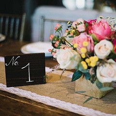 Awtlife 12 x 120 Inch Burlap Table Runner for Wedding Bridal Shower Baby