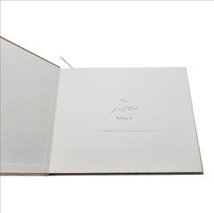 Linen Guest Book Wedding Baby Shower Birthday 100 Pages 9×7 Keepsake Beige