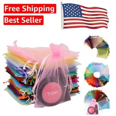 50pcs Mixed Color Organza Bags – Elegant Drawstring Gift Pouches 3.54»x4.33»