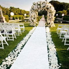 Aisle Runner 4ft X 15ft White Velvet for Wedding Ceremony – Elegant Walkway