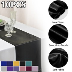 10 Pcs Satin Table Runner Wedding Banquet Decoration (12″X108″) Tablecloth Party