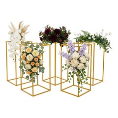 5Pcs Metal Flower Stands Wedding Flower Stand Rectangular Flower Display Rack