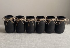 Set of 6 black chalk painted mason jar vases…mix & match colors!