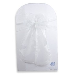 20 pcs Organza Chair Cover Bow Sash 108″x8″ – White – Wedding Party Banquet ze