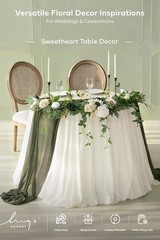 Flower Garland – 6FT Eucalyptus & Rose – Sweetheart Table Decor for Wedding Rece