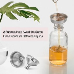 8 Pack, 2 oz Small Clear Glass Bottles w/ Lid & 2 Stainless Steel 2oz,