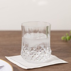 6 pcs 8 oz Crystal Cut Plastic Stemless Wine Glasses Disposable Wedding Event