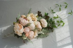 Customized champagne simulation flower peony bride Waterfall wedding bouquet