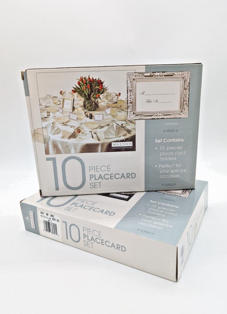 Malden Lot of 2 10 Piece Placecard Sets 20 Total 3.25″ x 2.5″ Silver Frames New