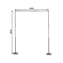 10 feet x 12 feet BLACK Heavy Duty Metal DIY Adjustable Backdrop Stand Party