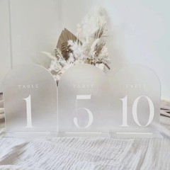 Frosted Arch Table Numbers for Wedding Reception, 10 Pack 5×7″ Frosted Arch A…