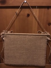 Primitive Burlap Here Comes The Bride Flower Girl Sign Rustic Country Wedding SM