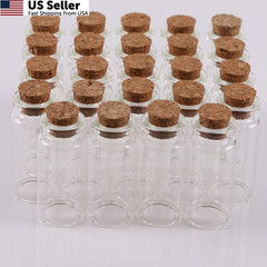 MaxMau 24PCS 10ml Glass Bottles with Cork Stoppers Wedding Party Favors DIY Vial