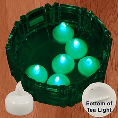 FREESH 18X Waterproof LED Floating Tealight Flameless Candle Wedding Party Green
